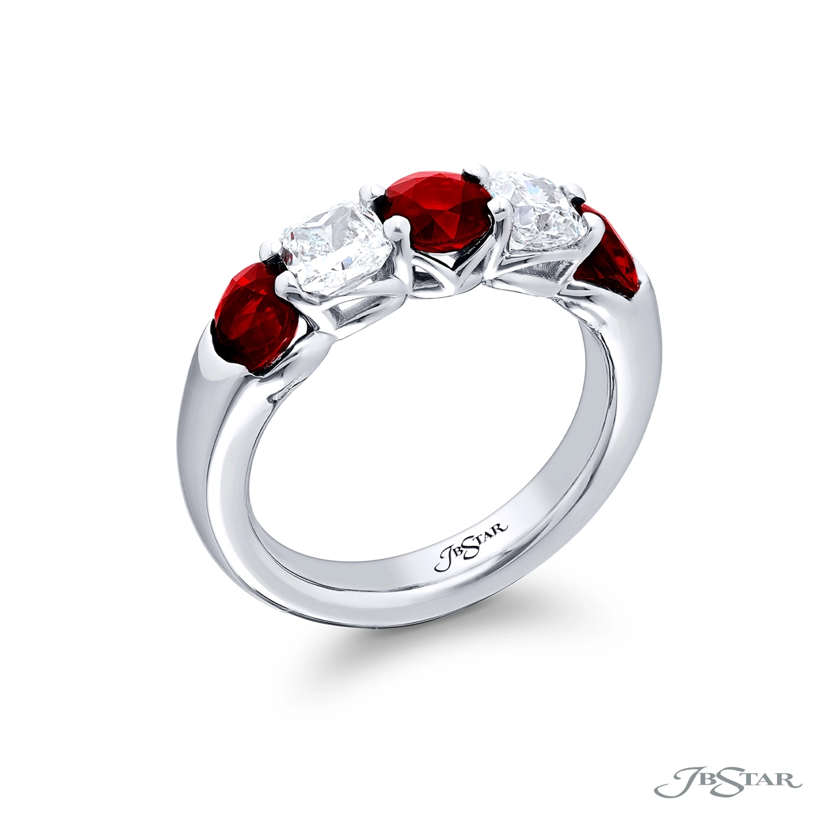 JB Star Rings in Platinum/Palladium containing Multi-gemstone, Diamond, Ruby 5506/003