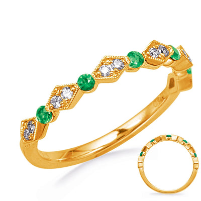 Wedding Bands Rings in Yellow Gold containing Multi-gemstone, Diamond, Emerald 446981
