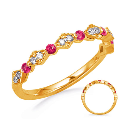 Wedding Bands Rings in Yellow Gold containing Multi-gemstone, Diamond, Ruby 446982