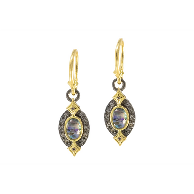 Armenta Earrings in Mixed Metals containing Mother of pearl, Multi-gemstone, Morganite 22193