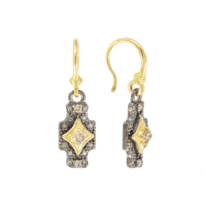 Armenta Earrings in Mixed Metals containing Multi-gemstone, Diamond, Morganite 22287