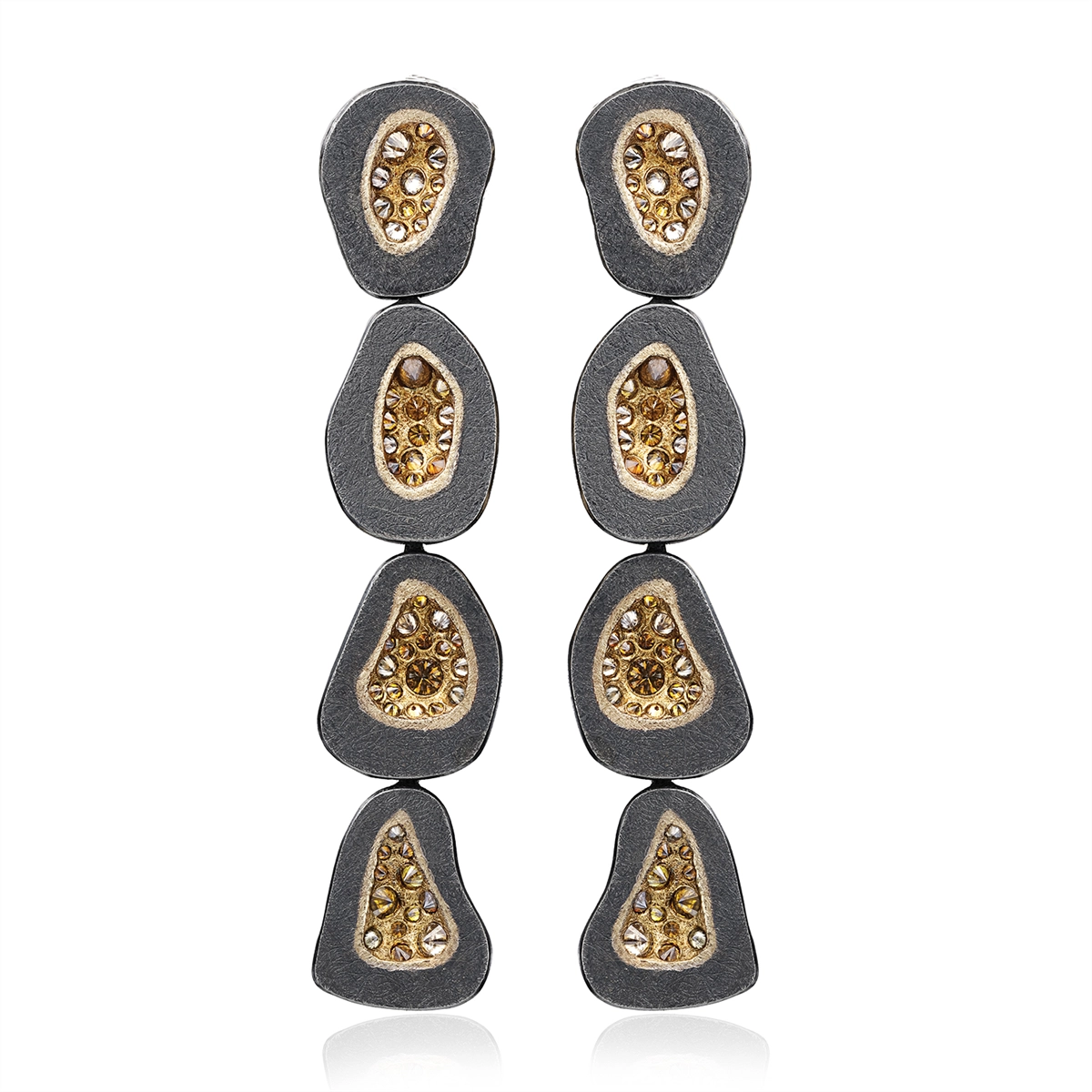 Todd Reed Earrings in Mixed Metals containing Diamond trde80004-4