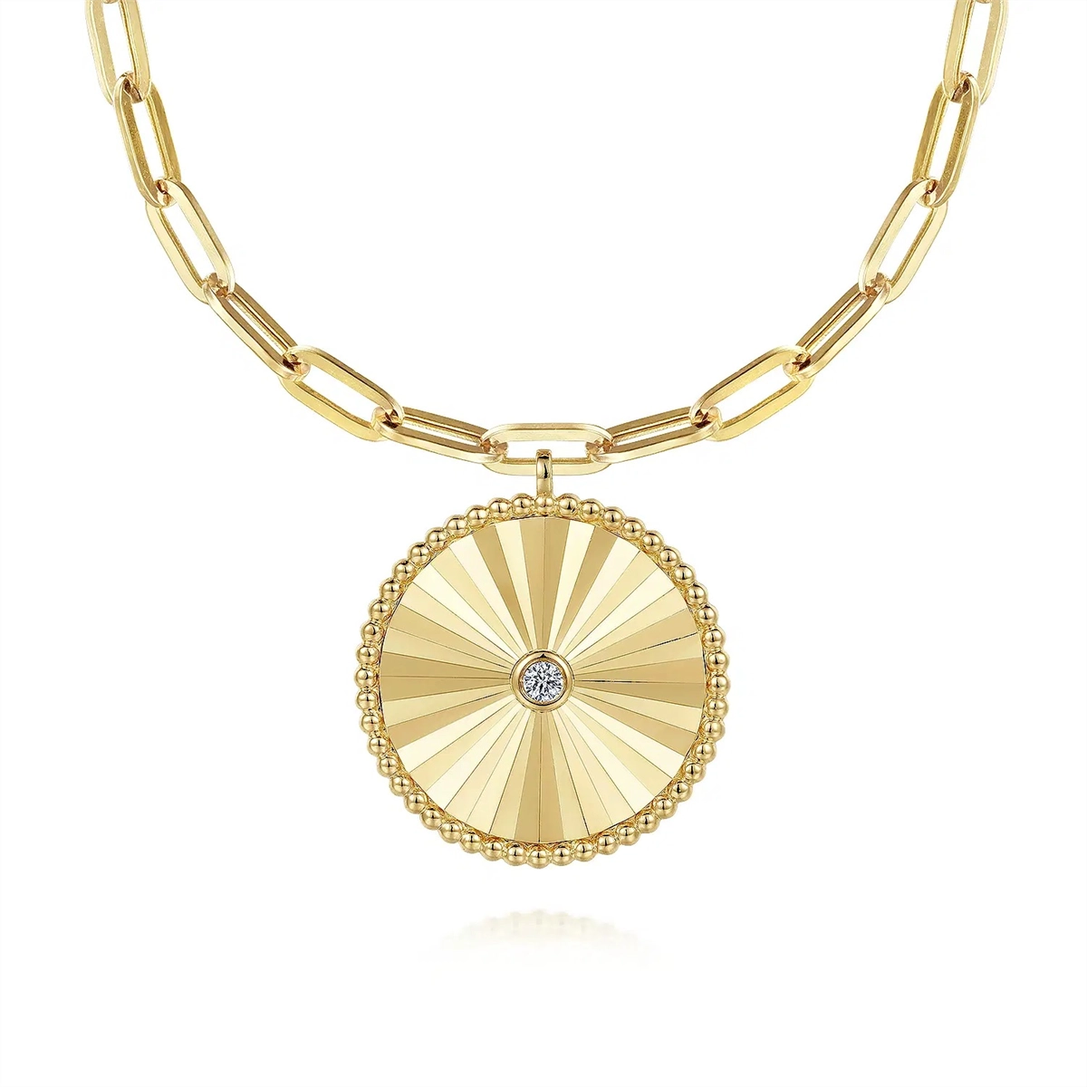 Gabriel & Co Necklaces in Yellow Gold containing Diamond NK6841-18Y45JJ