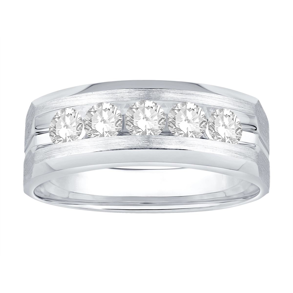 Mens Bands Wedding Rings in White Gold containing Diamond 447887