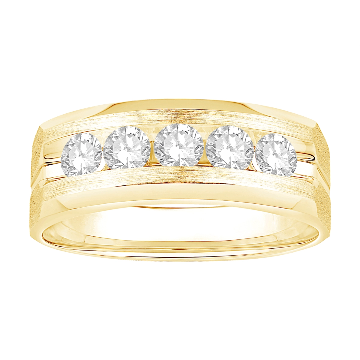 Mens Bands Wedding Rings in Yellow Gold containing Diamond 447888