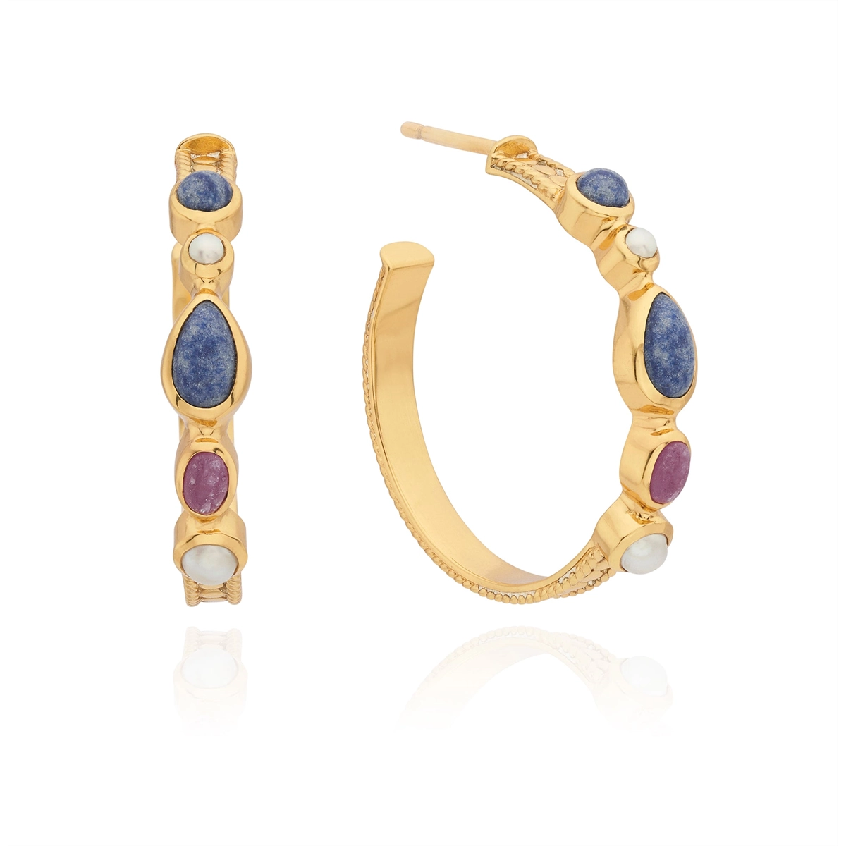 Anna Beck Earrings in Mixed Metals containing Other, Multi-gemstone, Ruby, Pearl ER10632-GDPKP
