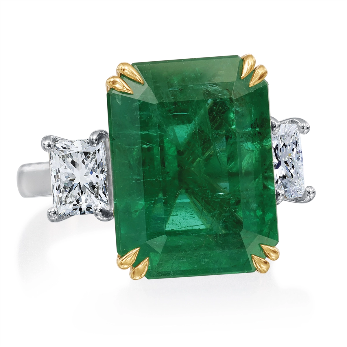 Rings Rings in Platinum/Palladium containing Multi-gemstone, Diamond, Emerald 448452