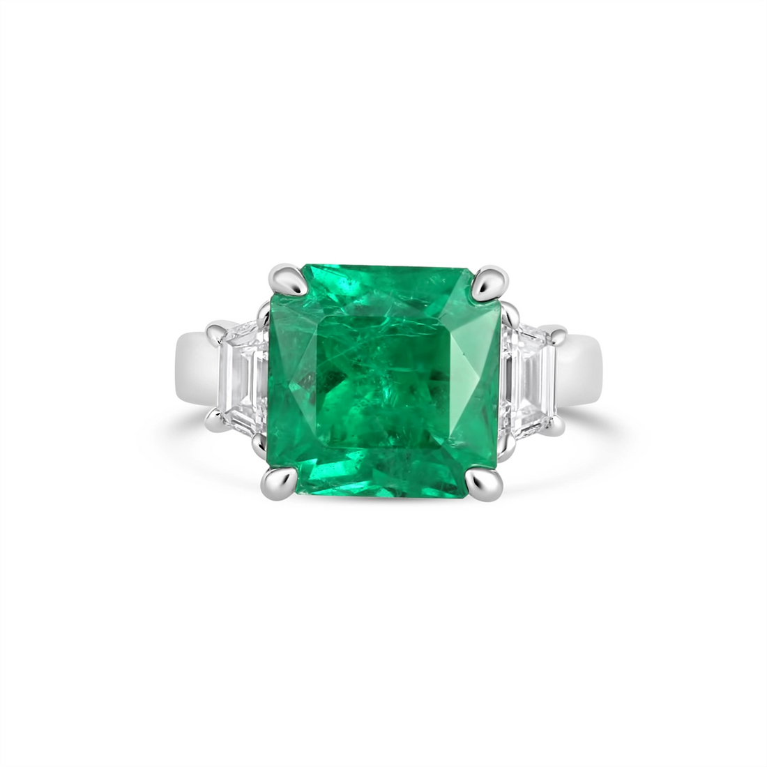 Rings Rings in Platinum/Palladium containing Multi-gemstone, Diamond, Emerald 448514