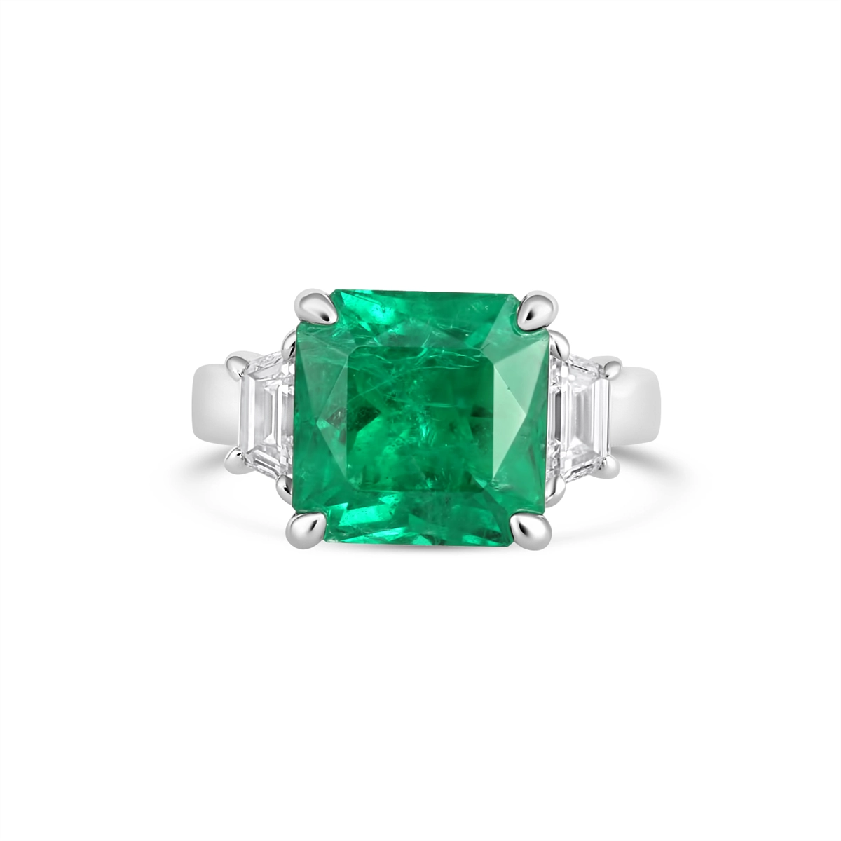 Rings Rings in Platinum/Palladium containing Multi-gemstone, Diamond, Emerald 448514