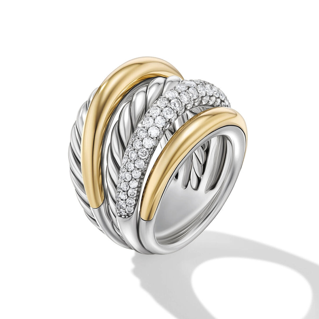 David Yurman Rings in Mixed Metals containing Diamond R18048DS8ADI7