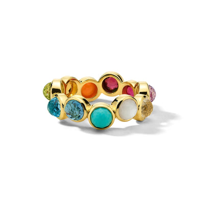 Ippolita Rings in Yellow Gold containing Amethyst, Blue topaz , London blue topaz, Mother of pearl, Citrine, Garnet, Quartz, Pink tourmaline, Peridot, Other, Multi-gemstone, Turquoise GR855RAINBOW