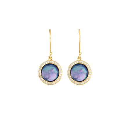 Ippolita Earrings in Yellow Gold containing Mother of pearl, Lapis, Quartz, Multi-gemstone, Diamond GE209TFCQMOPLPDIA