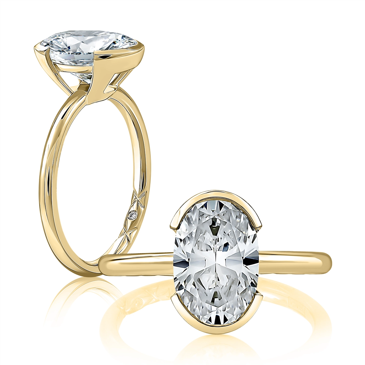 A. Jaffe Engagement Rings in Yellow Gold containing Diamond MECOV2953L/300-Y