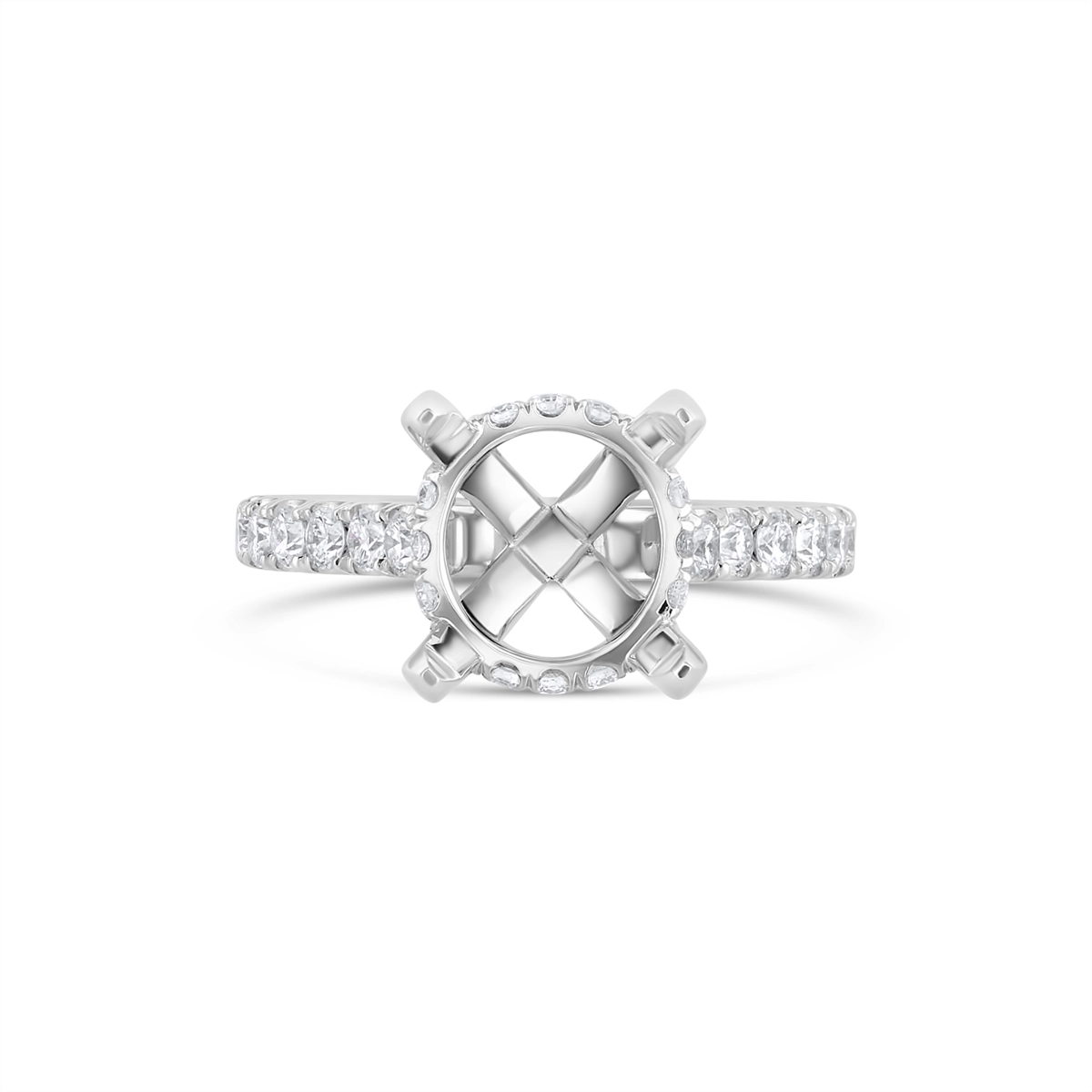 Engagement Collections Engagement Rings in White Gold containing Diamond AJ-R19423-SEMI2
