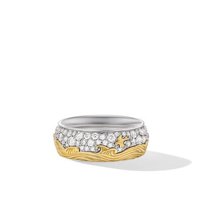 David Yurman Rings in Mixed Metals containing Diamond R15512MS8ADI11