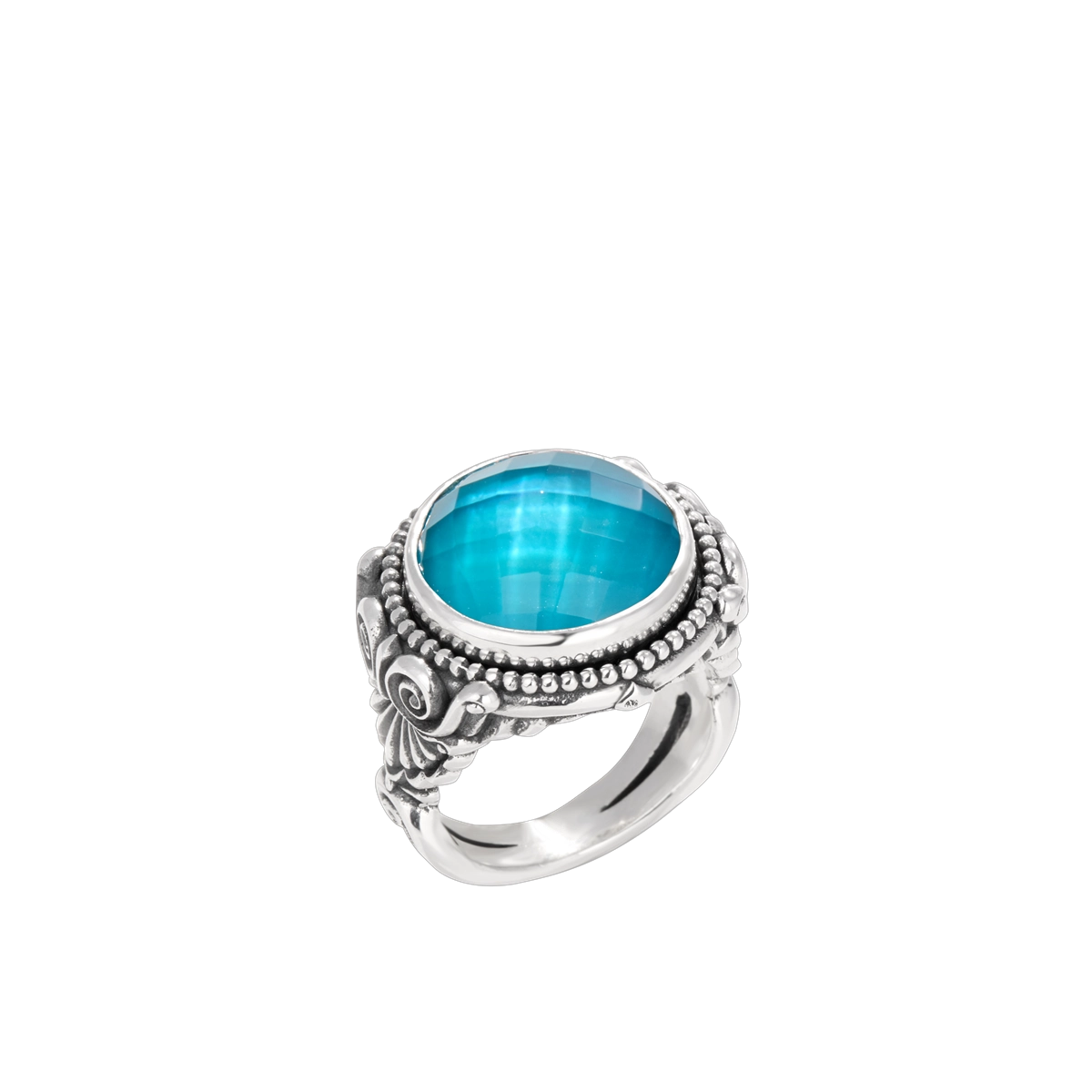 Konstantino Rings in Silver containing Mother of pearl, Quartz, Other, Multi-gemstone DKJ1028-650 S7