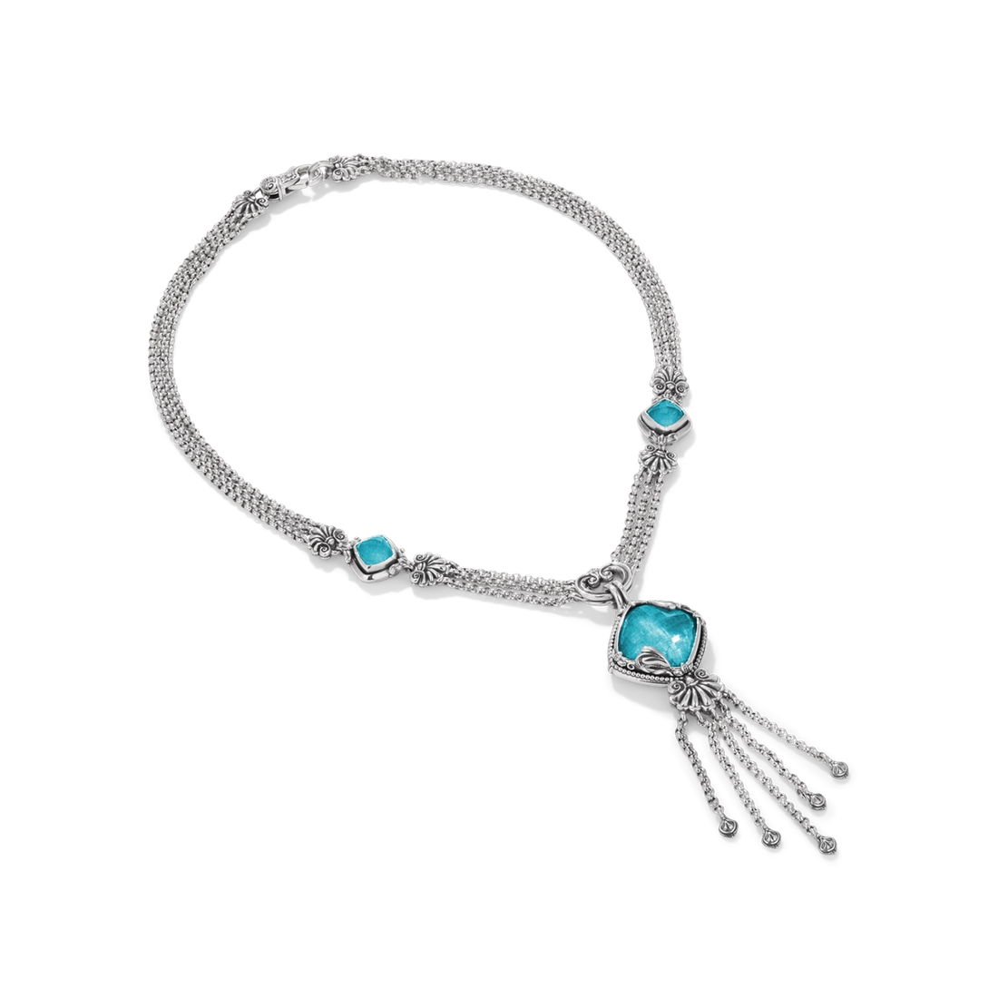 Konstantino Necklaces in Silver containing Mother of pearl, Quartz, Other, Multi-gemstone KOKJ513-650