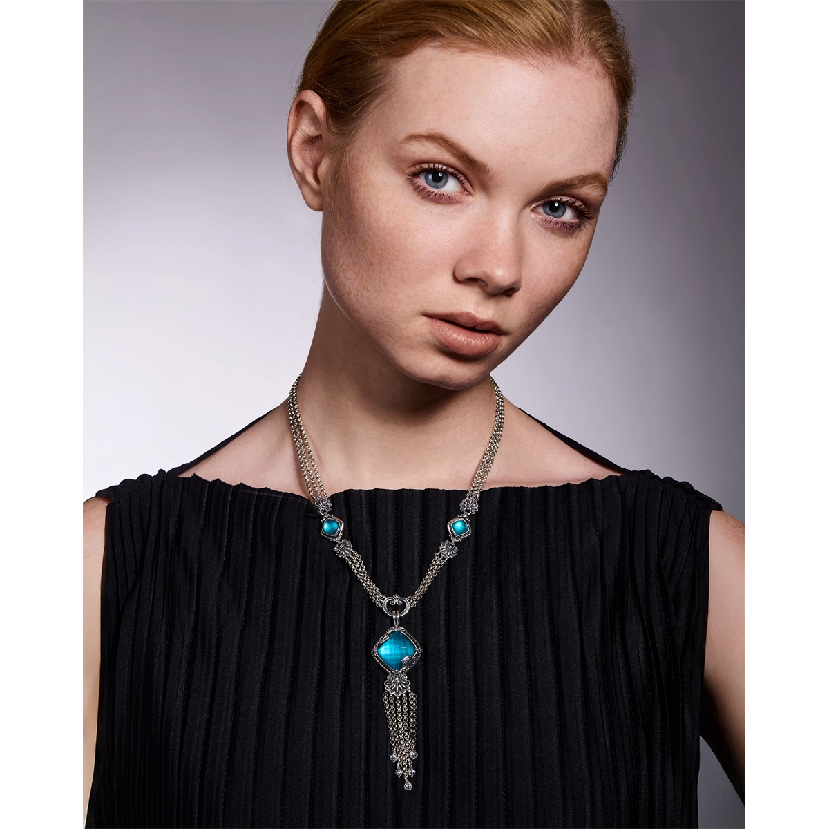 Konstantino Necklaces in Silver containing Mother of pearl, Quartz, Other, Multi-gemstone KOKJ513-650