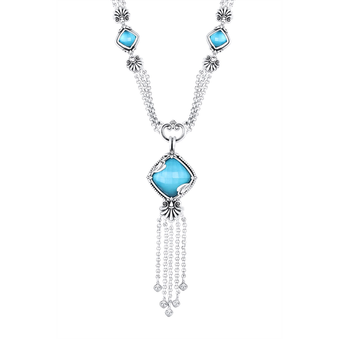Konstantino Necklaces in Silver containing Mother of pearl, Quartz, Other, Multi-gemstone KOKJ513-650