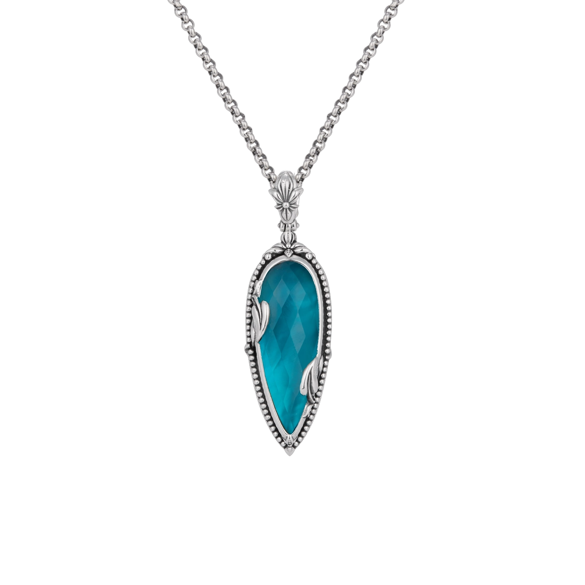 Konstantino Pendants in Silver containing Mother of pearl, Quartz, Other, Multi-gemstone MEKJ796-650