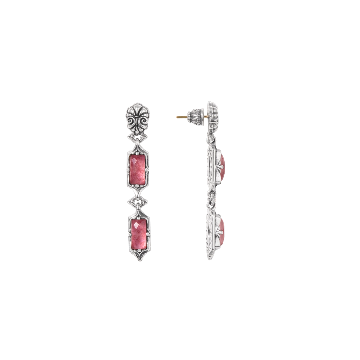 Konstantino Earrings in Silver containing Mother of pearl, Quartz, Other, Multi-gemstone SKKJ733-702