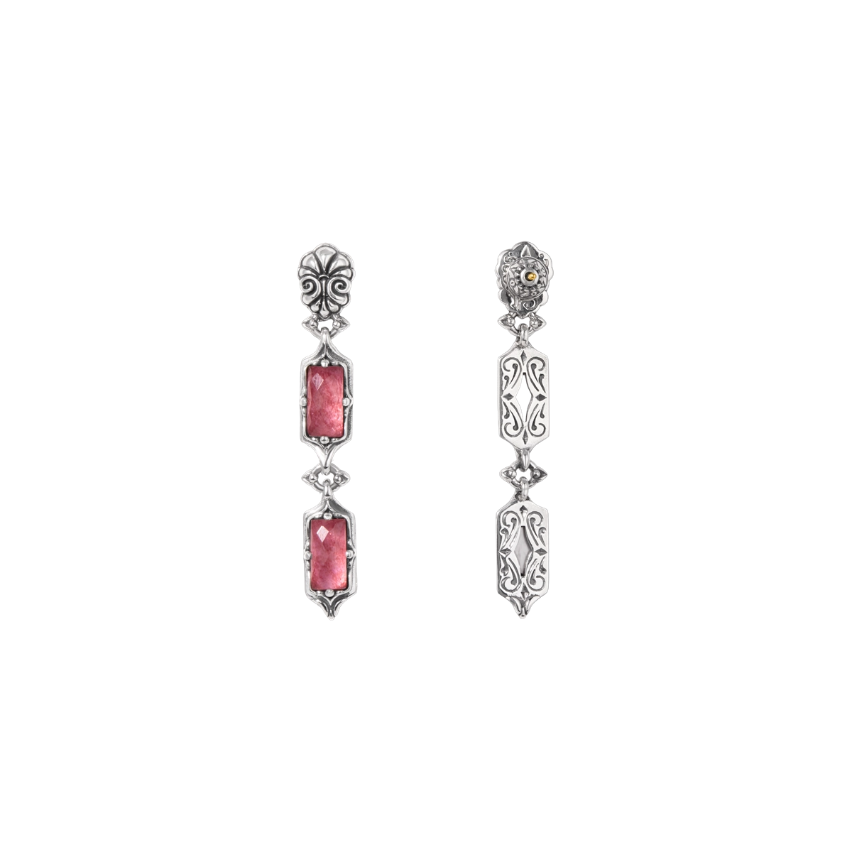Konstantino Earrings in Silver containing Mother of pearl, Quartz, Other, Multi-gemstone SKKJ733-702