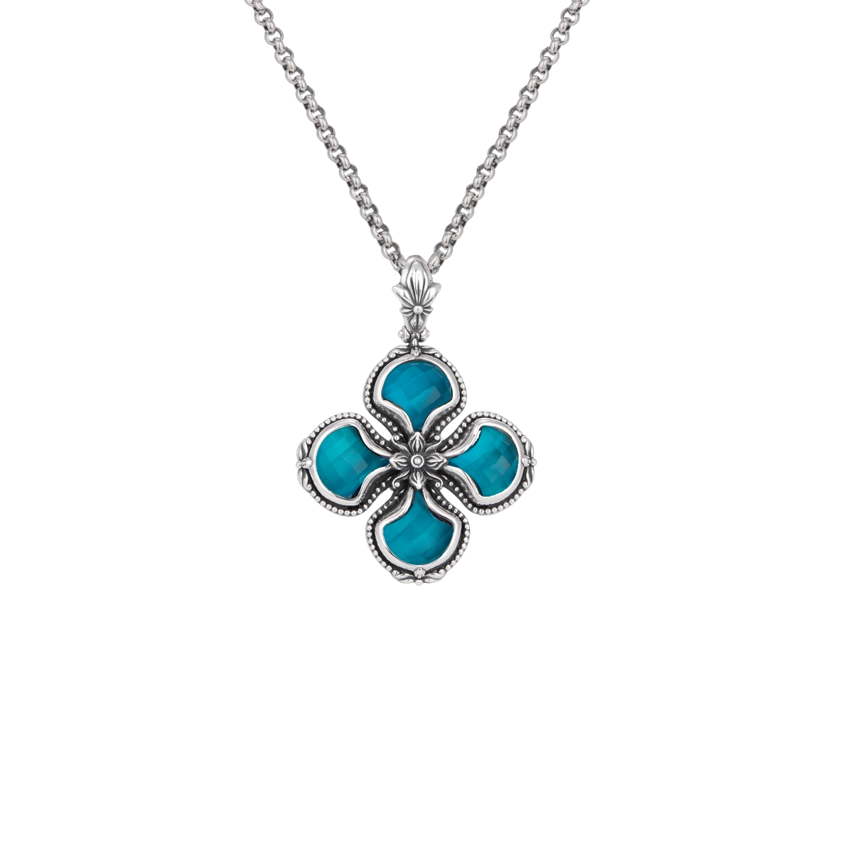 Konstantino Pendants in Silver containing Mother of pearl, Quartz, Other, Multi-gemstone STKJ428-650
