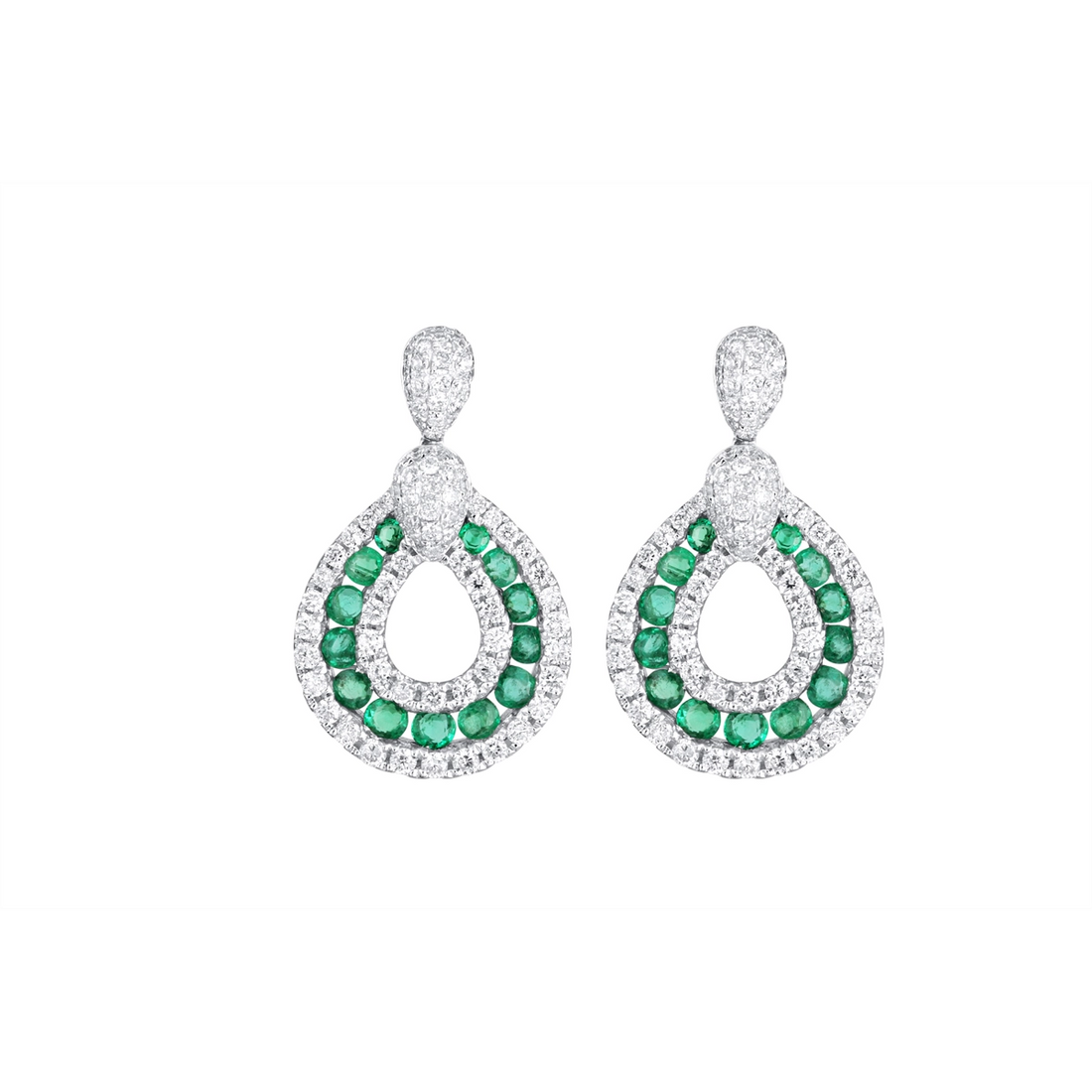 Other Earrings in White Gold containing Multi-gemstone, Diamond, Emerald 449620