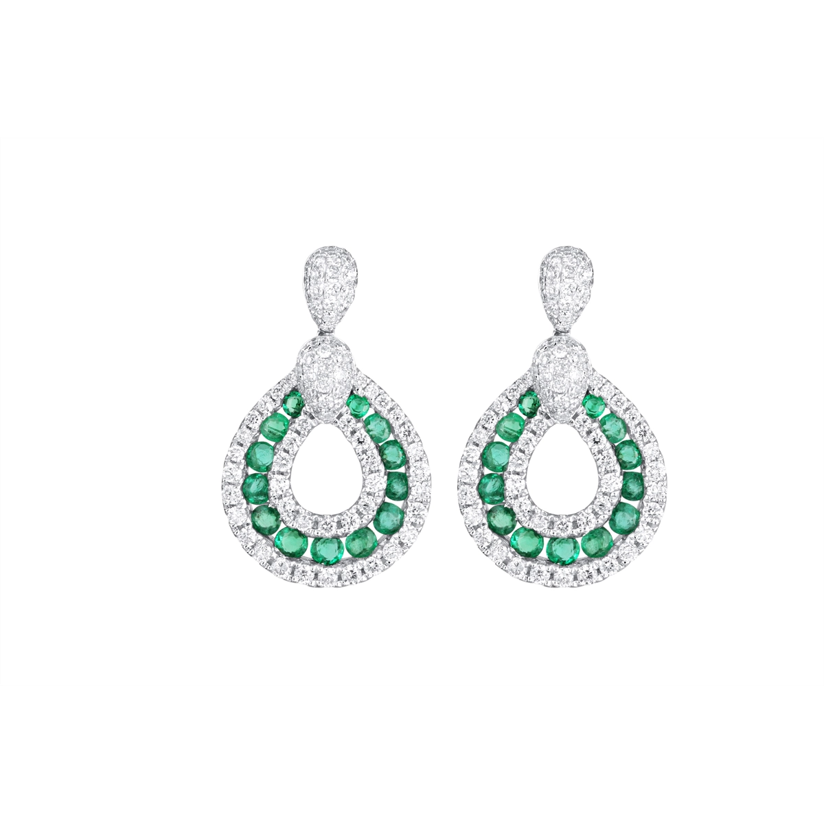 Other Earrings in White Gold containing Multi-gemstone, Diamond, Emerald 449620