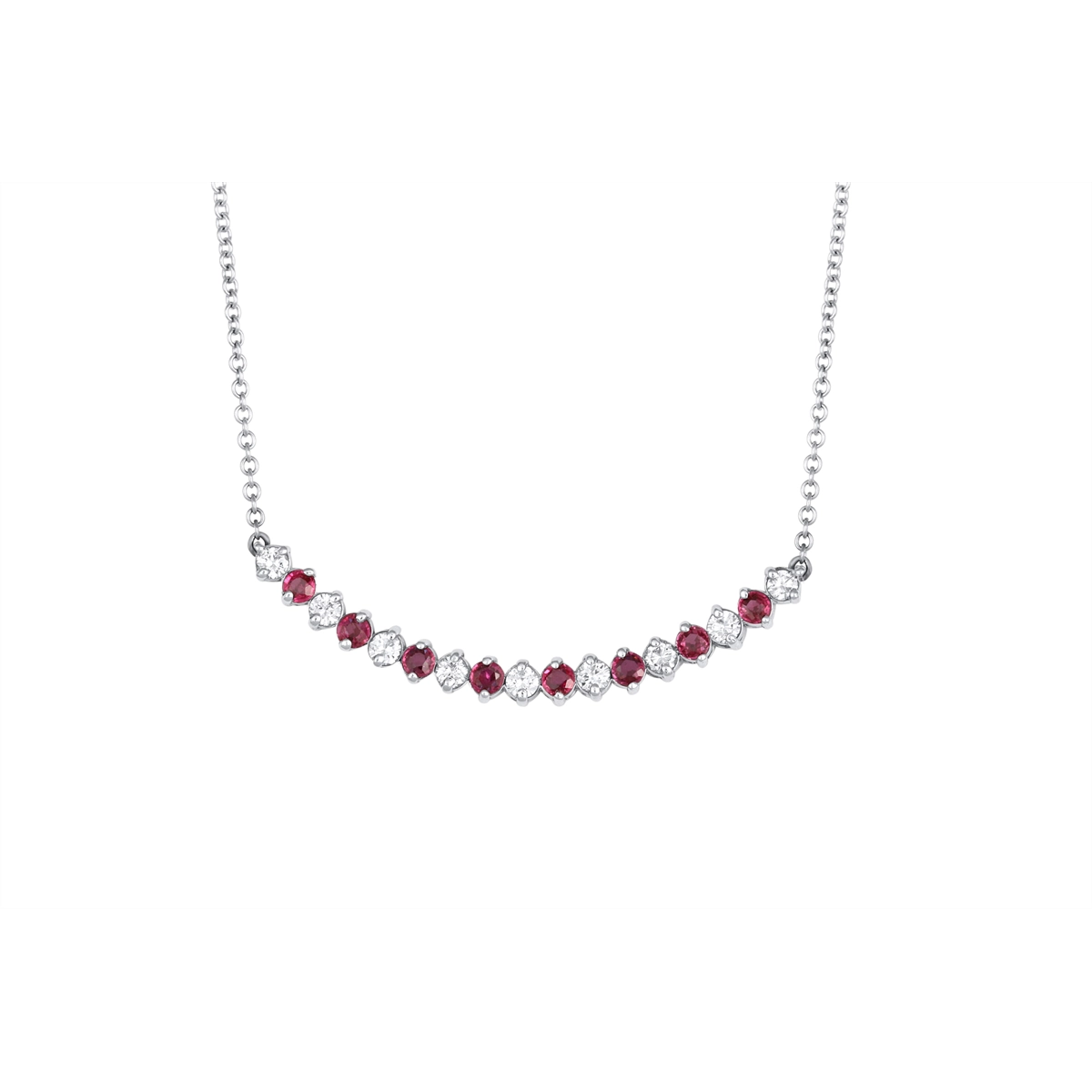 Necklaces Necklaces in White Gold containing Multi-gemstone, Diamond, Ruby 449630