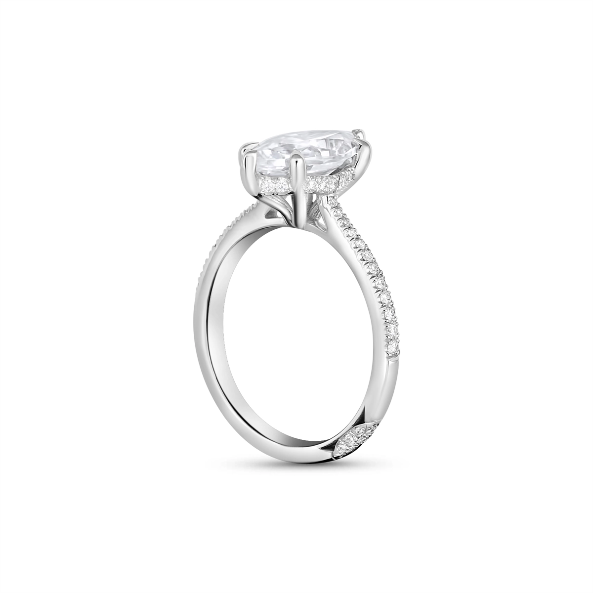 Tacori Engagement Rings in White Gold containing Diamond HT 2581 MQ 13.5X6.5 W