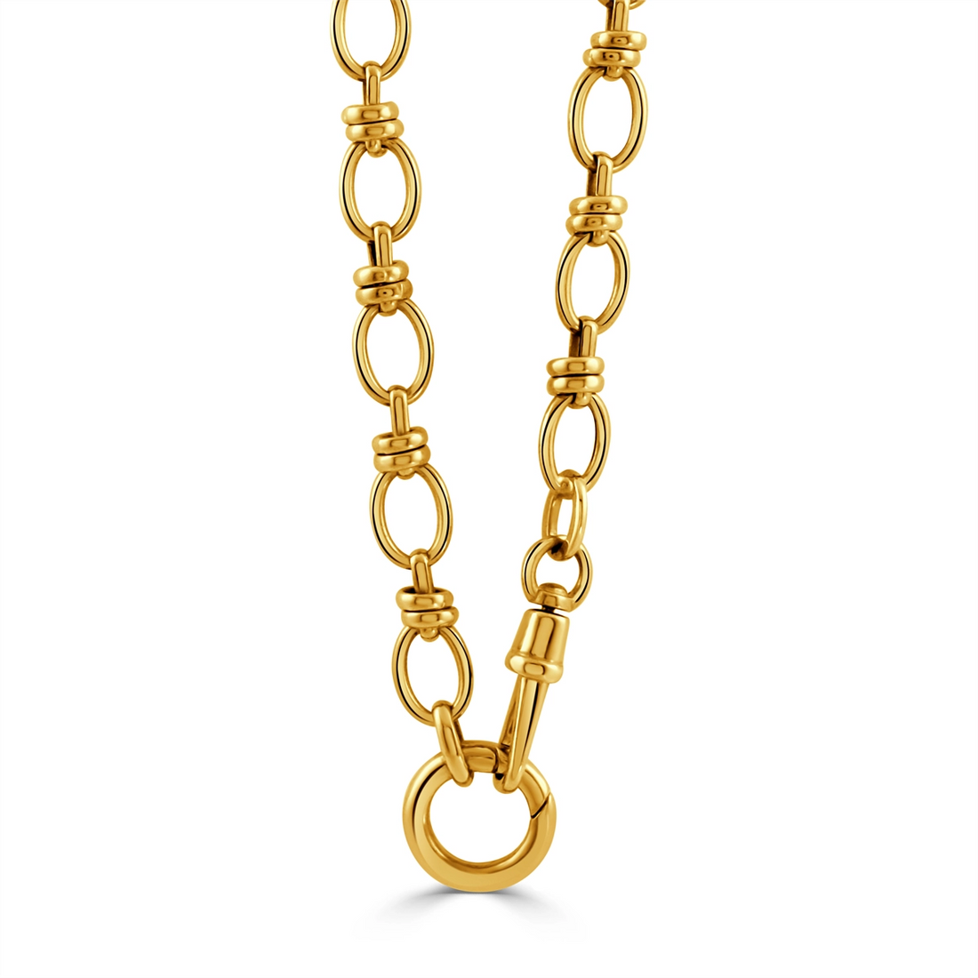 Doves Necklaces in Yellow Gold OVALROPE-18-C