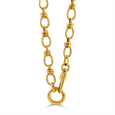 Doves Necklaces in Yellow Gold OVALROPE-18-C