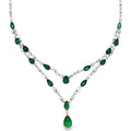 Necklaces Necklaces in White Gold containing Multi-gemstone, Diamond, Emerald 449799