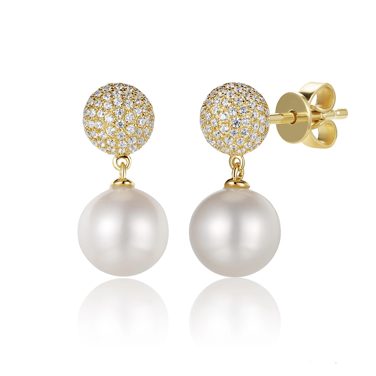 Earrings Earrings in Yellow Gold containing Multi-gemstone, Diamond, Pearl 449829
