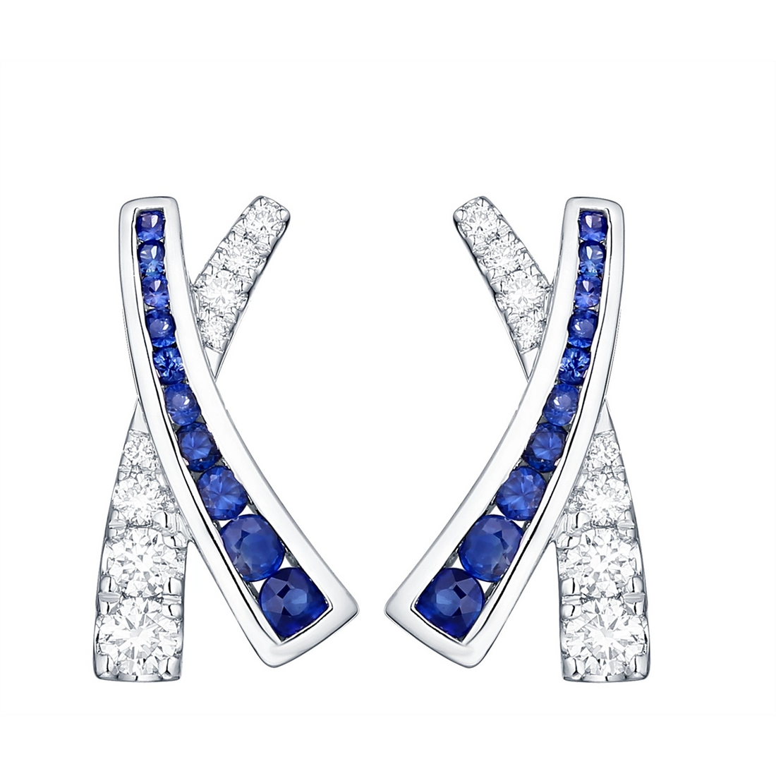 Earrings Earrings in White Gold containing Multi-gemstone, Diamond, Sapphire 449839