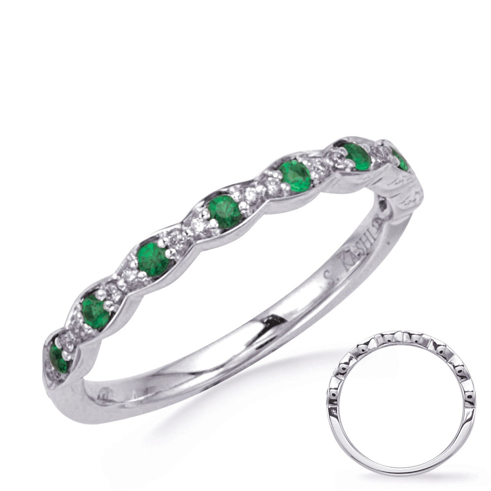 Wedding Bands Wedding Rings in White Gold containing Multi-gemstone, Diamond, Emerald 449901