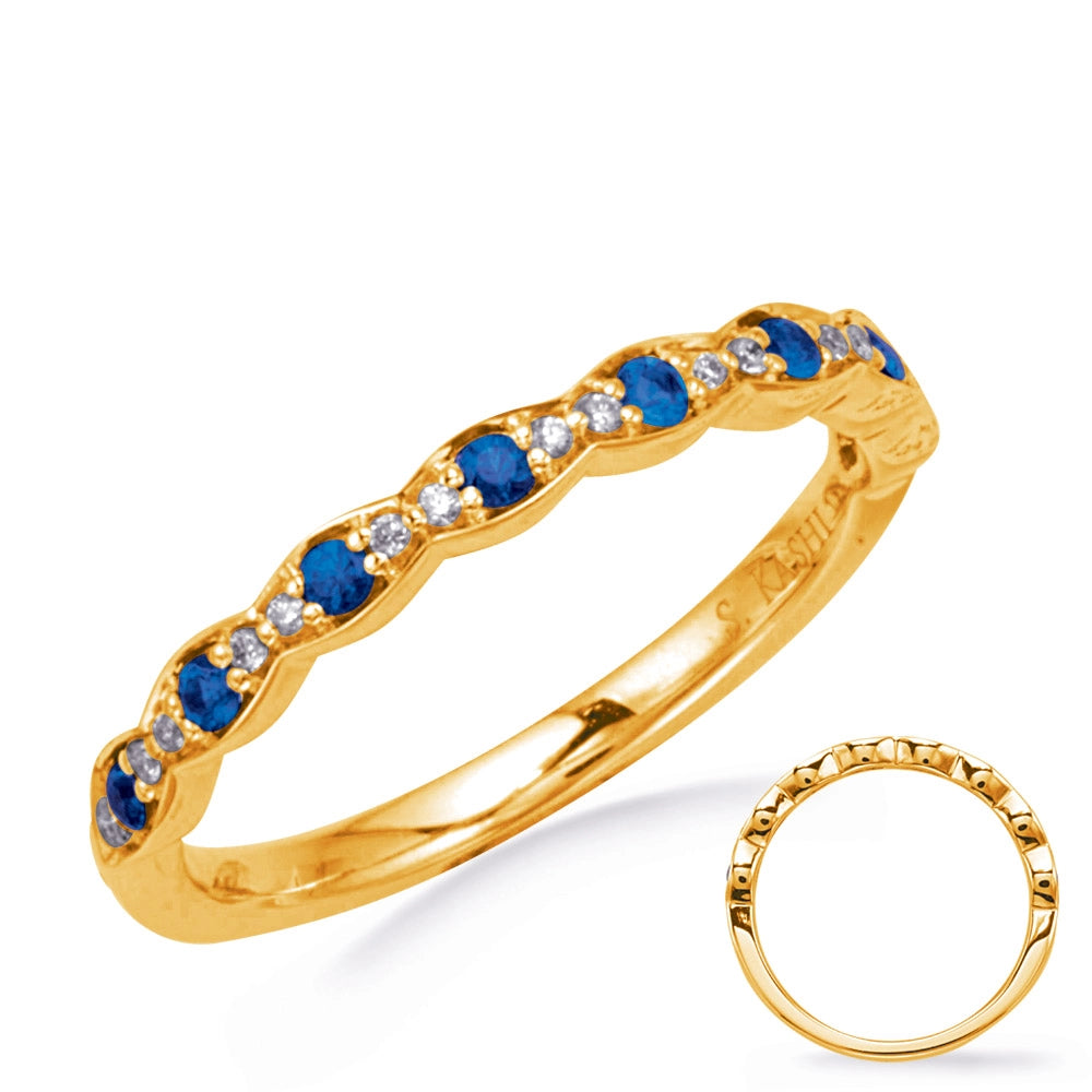 Wedding Bands Wedding Rings in Yellow Gold containing Multi-gemstone, Diamond, Sapphire 449905