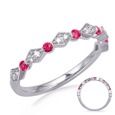 Wedding Bands Wedding Rings in White Gold containing Multi-gemstone, Diamond, Ruby 449910