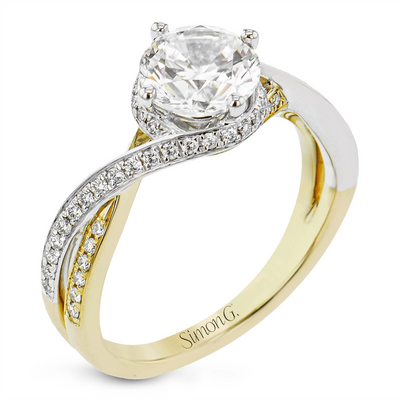 Simon G Engagement Rings in Mixed Metals containing Diamond LR2949