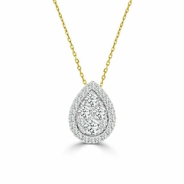 Frederic Sage Necklaces in Mixed Metals containing Diamond P3707-4-YW
