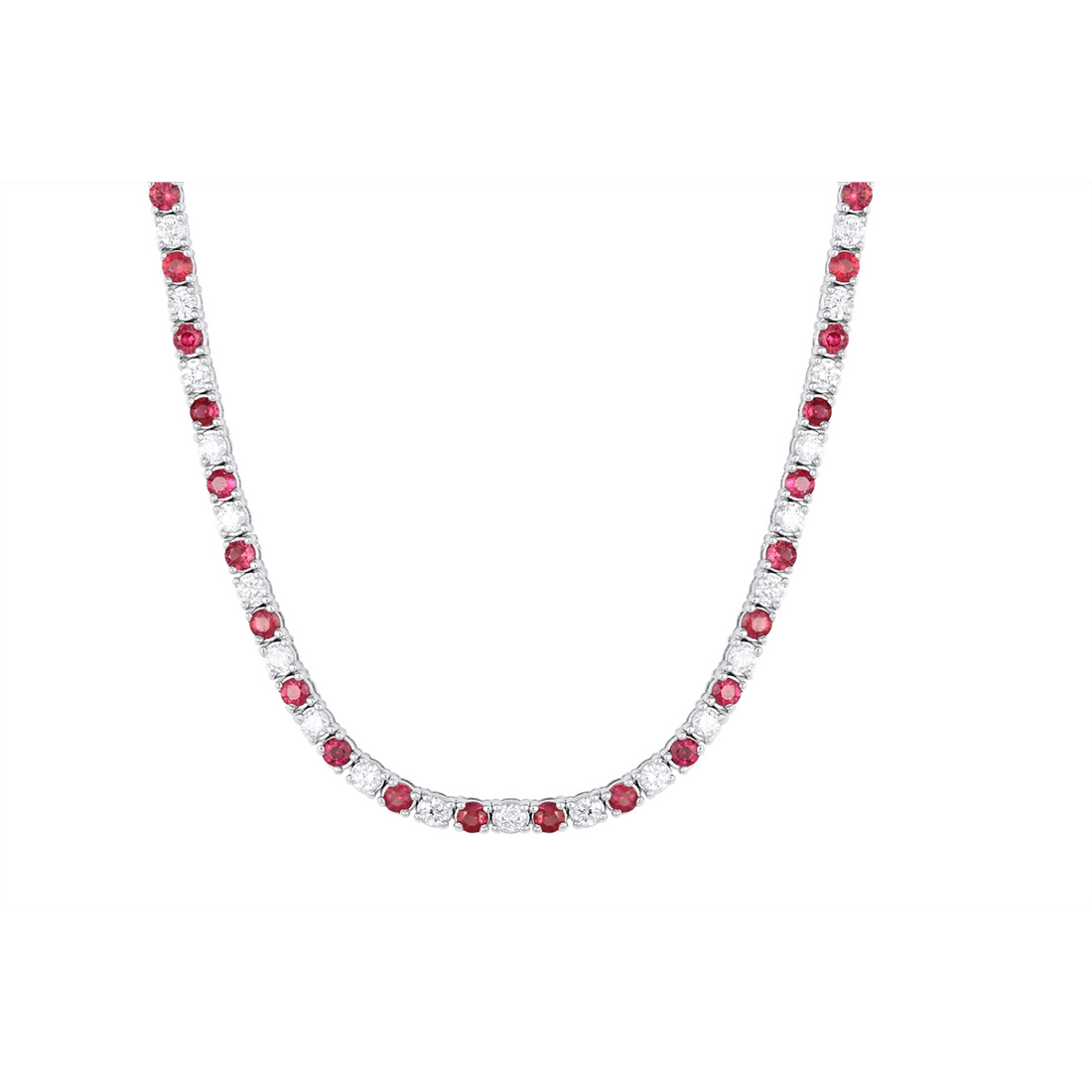 Necklaces Necklaces in White Gold containing Multi-gemstone, Diamond, Ruby 450230