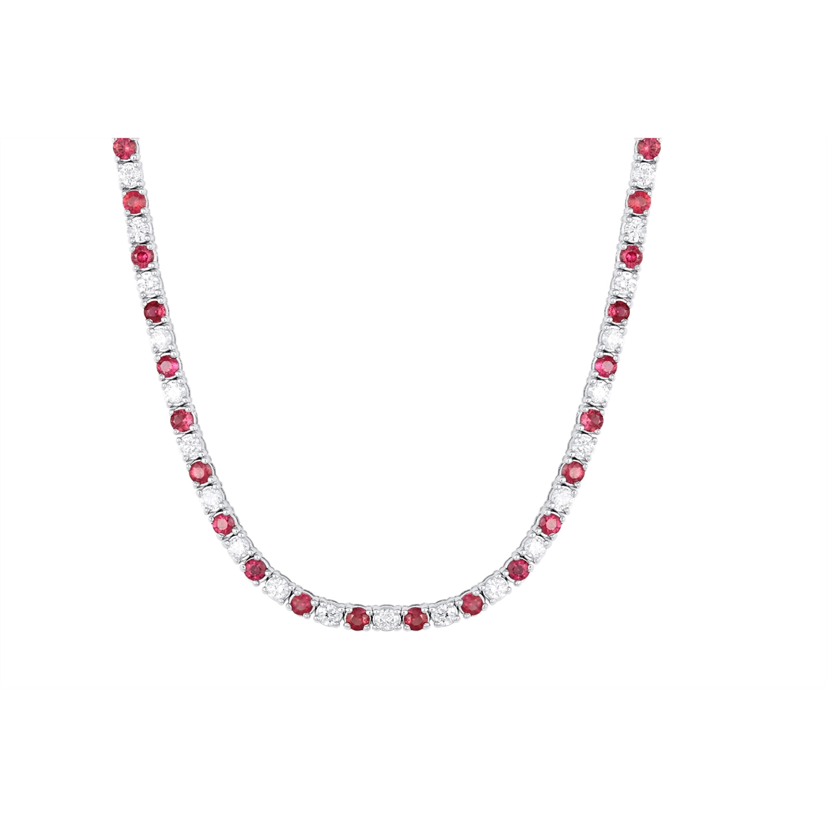 Necklaces Necklaces in White Gold containing Multi-gemstone, Diamond, Ruby 450230