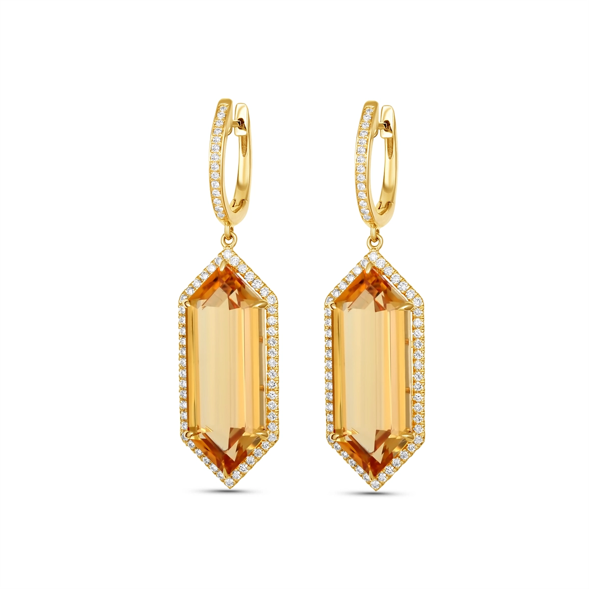 Earrings Earrings in Yellow Gold containing Citrine, Multi-gemstone, Diamond 450313
