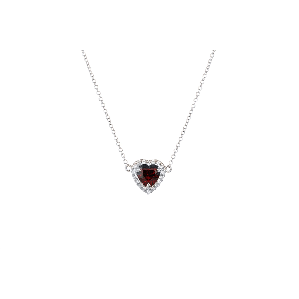 Necklaces Necklaces in White Gold containing Garnet, Multi-gemstone, Diamond 450316
