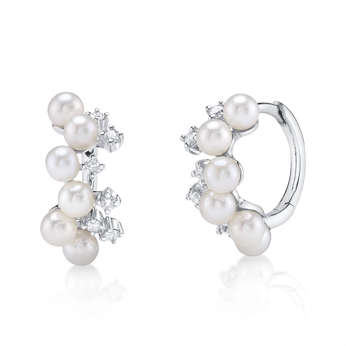 Earrings Earrings in White Gold containing Multi-gemstone, Diamond, Pearl 450362