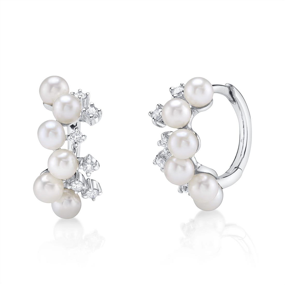 Earrings Earrings in White Gold containing Multi-gemstone, Diamond, Pearl 450362