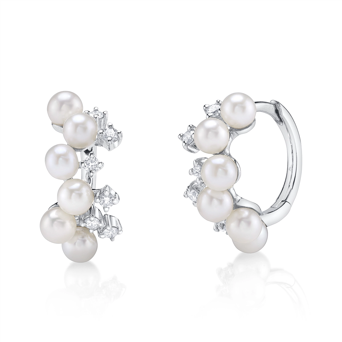 Earrings Earrings in White Gold containing Multi-gemstone, Diamond, Pearl 450362