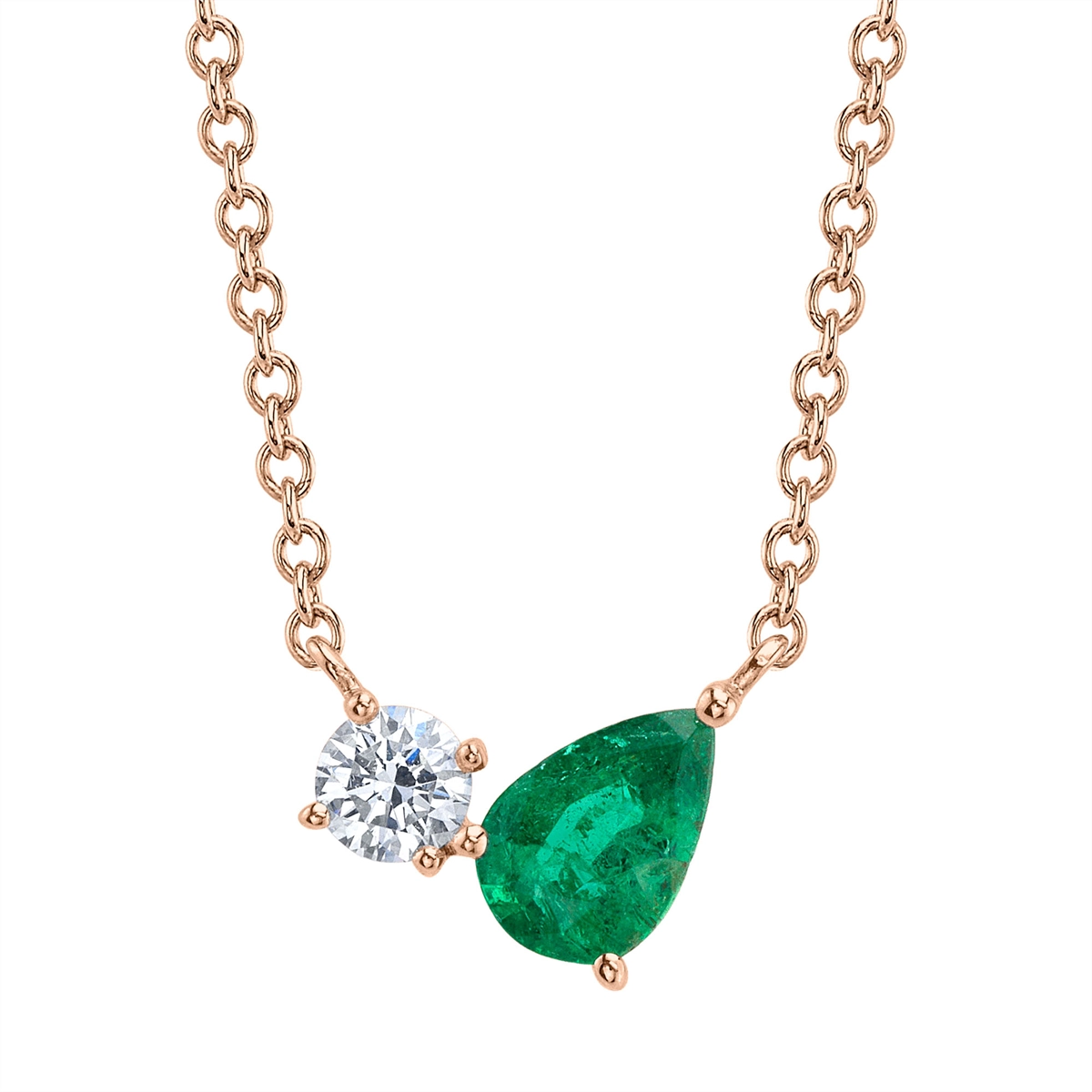 Necklaces Necklaces in Rose Gold containing Multi-gemstone, Diamond, Emerald 450370