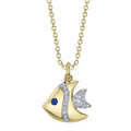 Necklaces Necklaces in Yellow Gold containing Multi-gemstone, Diamond, Sapphire 450371